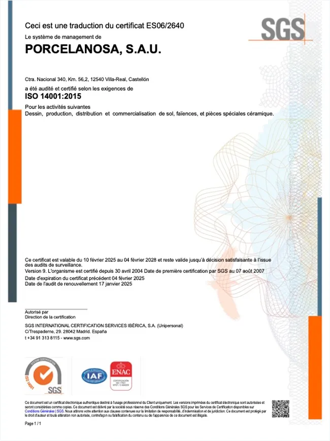 certf. ISO 14001